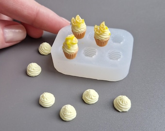 Miniature Cupcake Top Silicone Mold: Polymer Clay, Resin, Food Safe