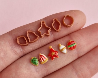 Mini Weihnachtskugel Ausstecher: PLA Kunststoff, Puppenhausminiatur (6-9 mm)