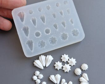 Miniature Whipped Cream Swirls Mold | Polymer Clay, Chocolate, Soap (Food-Grade Silicone)