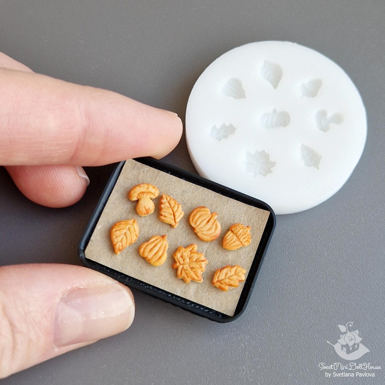ミニチュア秋クッキー型：ポリマークレイ、食品安全シリコン - Etsy 日本