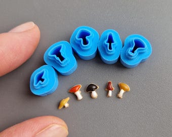 Mini Mushroom Cutter Set: 3D Printed PLA Plastic, (W8642)