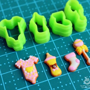 Baby Shower Cutter Set: 3D Printed Polymer Clay Cutters (4 Pieces) image 3