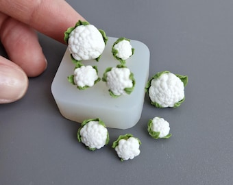 Miniature 1\12 Scale Cauliflower Head Mold: Polymer Clay Food-Safe Silicone