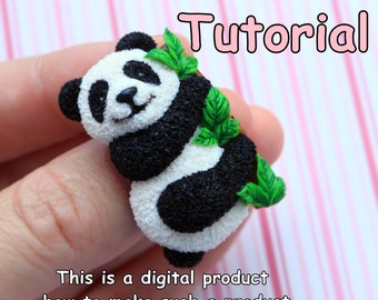 Tutorial de arcilla polimérica para hacer un panda en miniatura: Lección en video (Productos digitales)