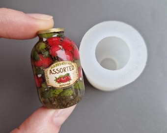 Miniature Jar Molds 1/6 scale: Polymer Clay Food-Safe Silicone