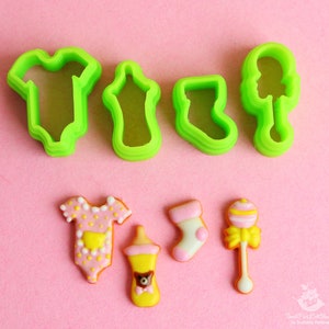 Baby Shower Cutter Set: 3D Printed Polymer Clay Cutters (4 Pieces) image 4
