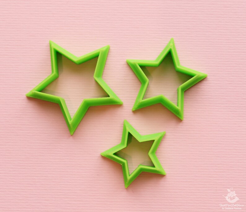 Custom cutter/Printed to order/Set of cutters 3 pieces Stars. PLA plastic. Miniature decoration. image 3