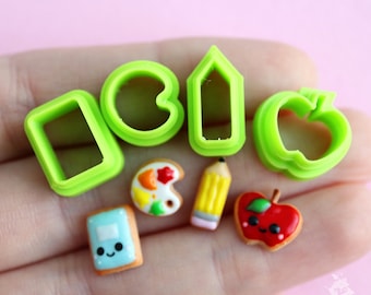 PLA Polymer Clay Cutters: School Theme, Set of 4