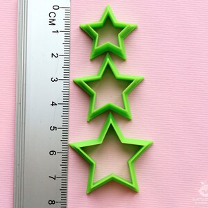 Custom cutter/Printed to order/Set of cutters 3 pieces Stars. PLA plastic. Miniature decoration. image 2