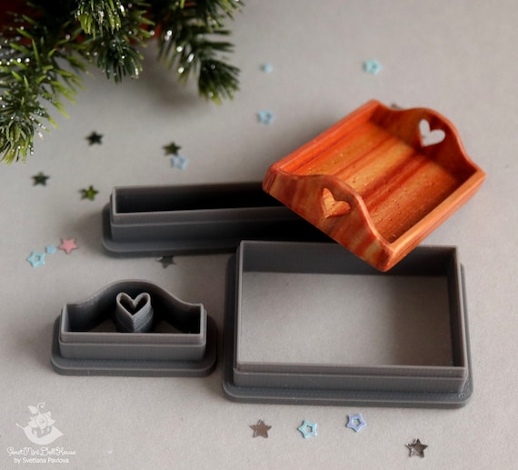 Heart Kitchen Tray Cutter: Miniature Dollhouse PLA Plastic Option 2