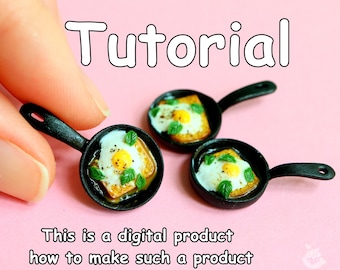 Tutorial de una sartén en miniatura con huevos revueltos: Modelado con arcilla polimérica (Artículos digitales)
