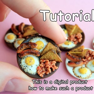 Tutorial with video lesson \Miniature English breakfast\Digital goods\How to make\Working with polymer clay\Modeling