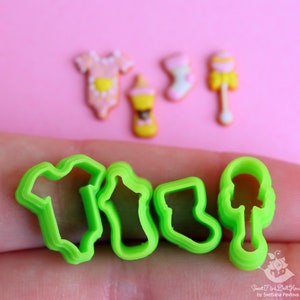 Baby Shower Cutter Set: 3D Printed Polymer Clay Cutters (4 Pieces) image 5