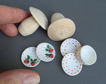 Miniature Plate and Bowl Push Molds for Polymer Clay – 1:12 Dollhouse Tableware Tools