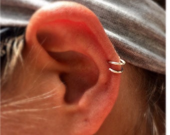 Double Helix coil earring in silver, gold or rose gold, Rook earring, Daith earring, Tragus earring, Snug earring, Cartilage earring