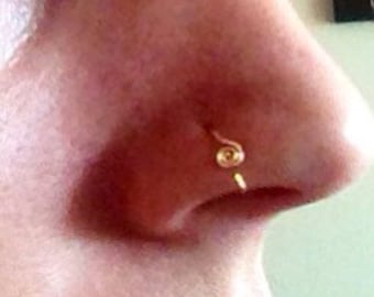 Swirl Nasenring in 24, 22, 20 und 18 Gauge 14k Rosegold oder Goldfill oder Sterlingsilber