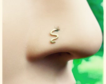 Tiny Nose Ring, nose stud in silver, gold and rose gold, available in 24, 22, 20  and 18 gauge wire