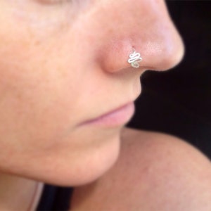 Snake Coil Nose Ring in Silver, Gold or Rose Gold, Thin Nose Ring, Nose Hoop