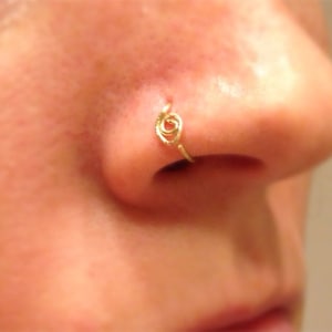 Thin Spiral Nose Ring Hoop