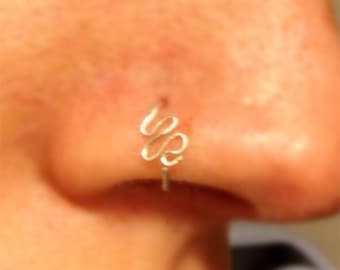 Silver, Gold or Rose Gold Serpent Nose Ring