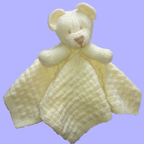 Childs Bear Comfort Blanket Knitting Pattern Download