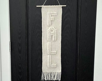 FALL Crochet Pattern Wall Hanging Crochet Fall Word DIY Farmhouse Home Decor Bobble Crochet Pattern Thanksgiving Autumn Popcorn Halloween