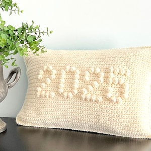 Crochet Pillow Pattern 2025 Graduation Class of 2025 Wedding Gift Dorm Crochet DIY School Home Crochet Cushion Bobble Anniversary Farmhouse