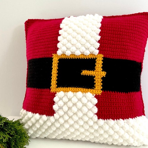 Santa Crochet Pillow Pattern Christmas Santa Claus Crochet | Etsy