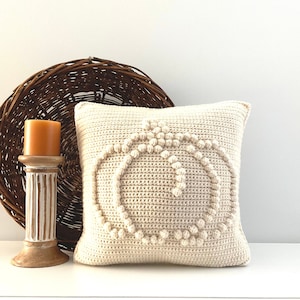 PUMPKIN Crochet Pillow Pattern FALL Crochet Pillow Pumpkin Bobble DIY Farmhouse Home Decor Thanksgiving Halloween Crochet Cushion Autumn