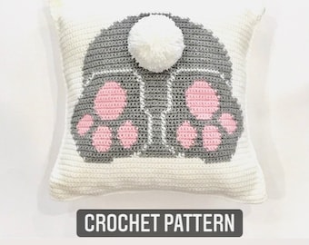 Crochet Pattern Bunny Pillow Crochet DIY Farmhouse Style Home Decor Nursery Easter Decor Rabbit Crochet Cushion Pillow Pattern Bunny Butt