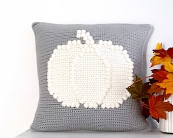 Kürbis Häkeln Kissen Muster Halloween Herbst Häkeln Kürbis Kissen Bommel DIY Bauernhaus Weiß Dekor Thanksgiving Häkelkissen Herbst