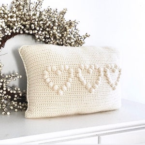 Valentine Crochet Pattern Heart Boho Pillow Crochet Cushion Crochet DIY Decoration Wedding Farmhouse Home Decor Nursery Pillow Pattern Heart