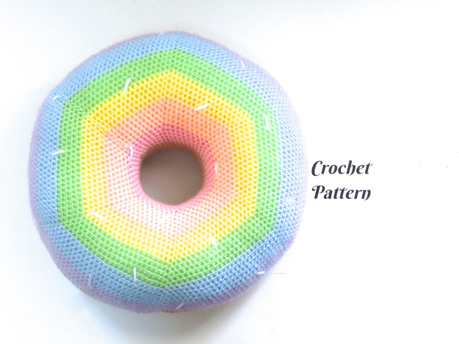 Donut Crochet Pattern Donut Pillow Rainbow Baby Pillow Crochet Etsy