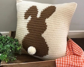 Crochet Pattern Bunny Pillow Crochet Pillow Crochet DIY Decoration Farmhouse Style Home Decor Nursery Easter Rabbit Crochet Cushion Pattern