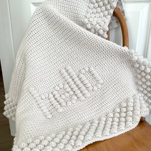 Crochet Blanket Pattern Baby Crochet Baby Blanket Crochet DIY Stroller Pram Car Seat Baby Room Crochet Gift Hello Fall Hi Bobble Pattern