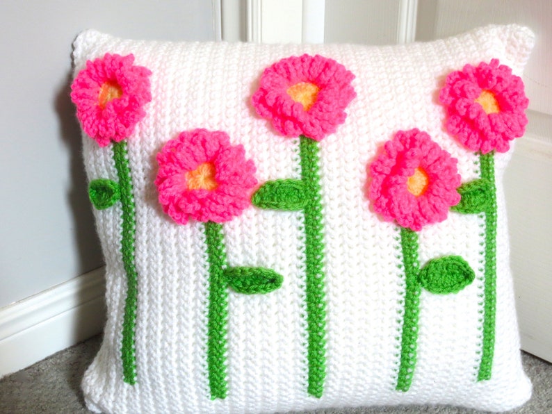 Crochet Pattern Daisy Pillow Crochet Pillow Crochet DIY Decor Etsy