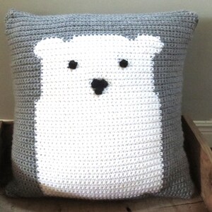 Crochet Pattern Polar Bear Pillow Crochet Pillow DIY Decoration Farmhouse Style Home Decor Nursery Baby Shower Christmas Bobble Cushion image 4