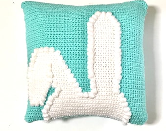 Crochet Pattern Bunny Pillow Crochet Pillow Crochet DIY Decoration Farmhouse Home Decor Nursery Easter Decor Rabbit Crochet Cushion Bobble