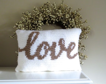 Crochet Pattern Love Boho Pillow Crochet Cushion Crochet Valentine DIY Decoration Wedding Farmhouse Home Decor Nursery Boho Pillow Pattern