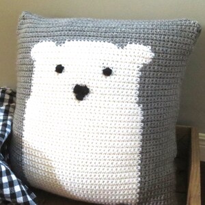 Crochet Pattern Polar Bear Pillow Crochet Pillow DIY Decoration Farmhouse Style Home Decor Nursery Baby Shower Christmas Bobble Cushion image 3