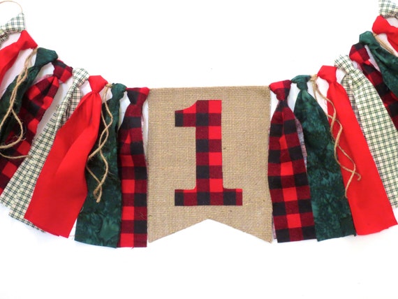 TREES Highchair Banner Birthday High Chair Lumberjack Wild One Modern First Winter Check Buffalo Plaid Hot Cocoa Trees Arrows Woodland