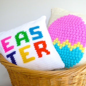 Easter Crochet Pattern Easter Egg Pillow Crochet Cushion Crochet DIY Decoration Pillow Farmhouse Home Decor Nursery Pillow Spring Pattern image 2