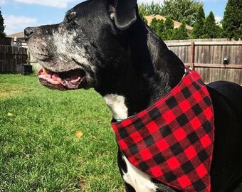 Buffalo Plaid Dog Bandana Cat Bandana Pet Bandana Buffalo Plaid Dog Collar Pet Cat No Tie Reversible Clothes 3 Sizes Valentine’s Lumberjack