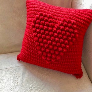 Crochet Pattern Heart Pillow Crochet Pillow Crochet DIY Decoration Farmhouse Style Home Decor Nursery Valentine Crochet Puff Pillow Pattern image 8