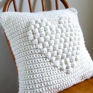 Crochet Pattern Heart Pillow Crochet Pillow Crochet DIY Decoration Farmhouse Style Home Decor Nursery Valentine Crochet Puff Pillow Pattern image 1