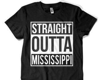 T-shirt parodie tout droit sortie du Mississippi Drôle Tous les états disponibles Jackson Bandits Loups de mer T Rex