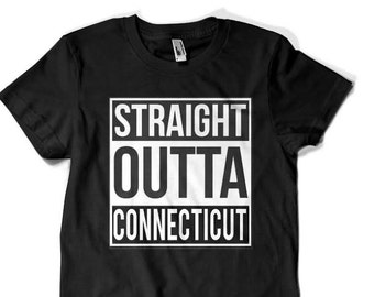 T-shirt parodie tout droit sorti du Connecticut Drôle tous les états disponibles blues baleiniers