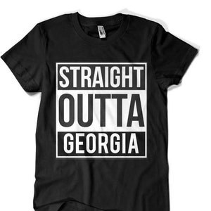Straight outta Georgia parody shirt Funny All states available Atlanta braves hawks falcons