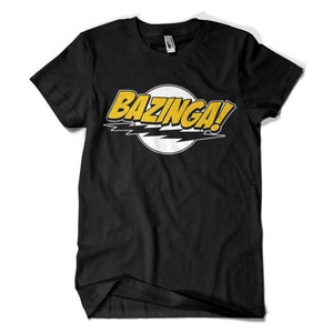 Bazinga Big Bang Sheldon T shirt black all sizes popular funny trendy science