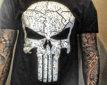 Punisher T shirt all sizes black skull Marines